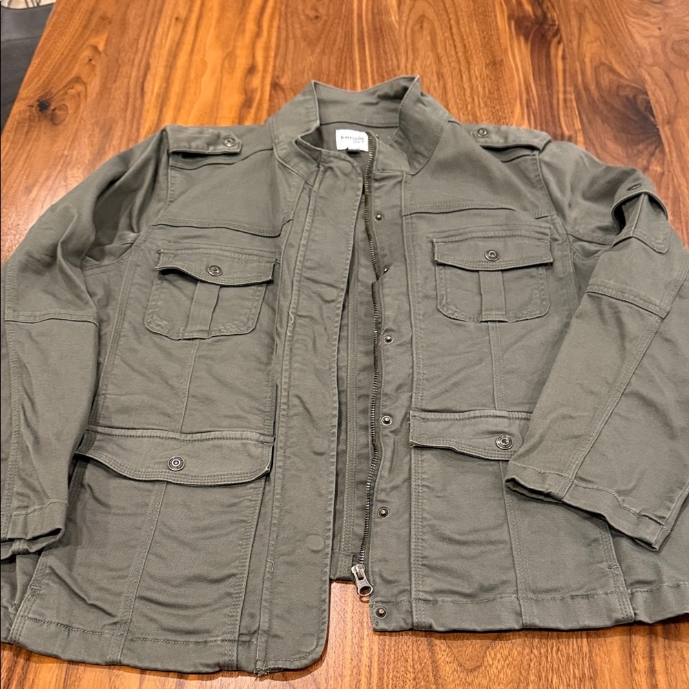 Kenzie Military Field Jacket in Olive Green
